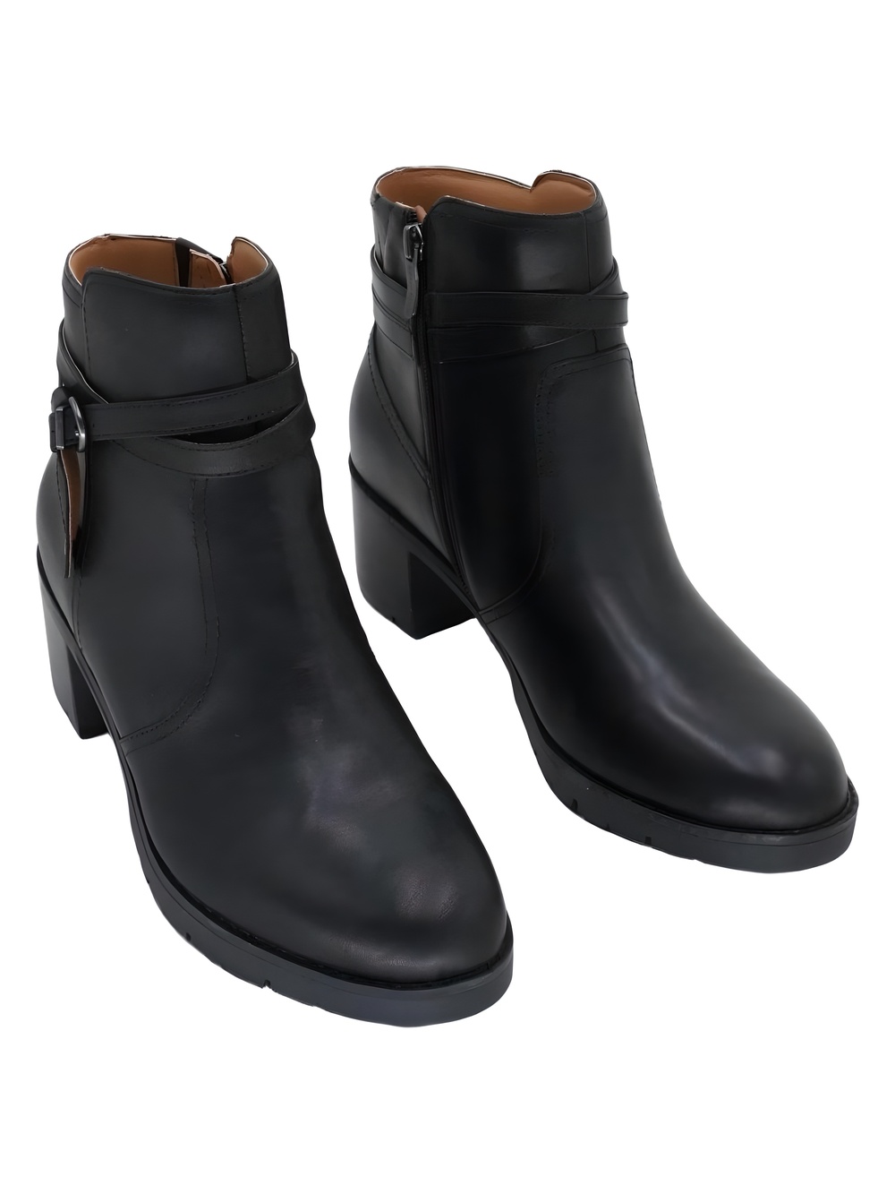 Easy Spirit Womens Carter eFlex Black Leather Ankle Boots Block Heel Size 10